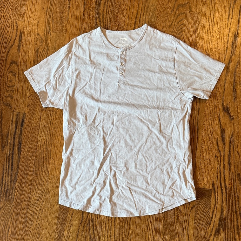 WYR Light Gray Short Sleeve Henley Tee